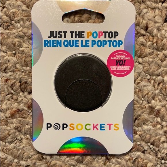 Pop Socket Pop Top Only Black - Picture 1 of 3